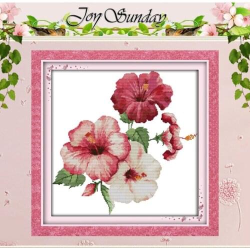 The hibiscus flowers Patterns Counted Cross Stitch 11CT 14CT Cross Stitch Set Wholesale Cross-stitch Kit Embroidery Needlework
