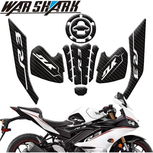 For Yamaha YZF R3 YZFR3 2019 2020 Motorcycle Anti Slip Tank Pad Sticker Side Gas Carbon Fibre Knee Grip Protector