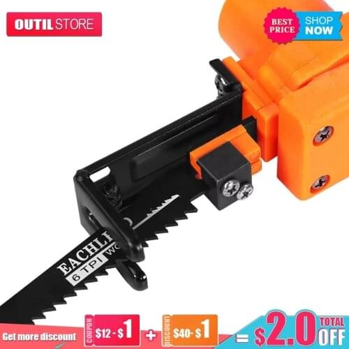 Realmote Vertical Reciprocating Saw Attachment Adapter With 2 Blades Set For Wood Power Cutting Tools Accessories