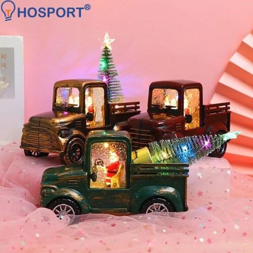 Christmas Decoration Santa Claus Car Truck Tractor Creative Ornaments Christmas Lantern Small Oil Lamp Truck Kids' Night Light