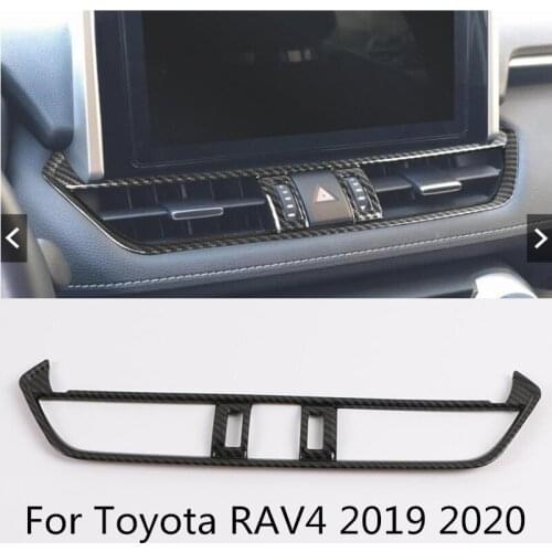 Beler Silver Interior Middle Center Console Air Condition Vent Outlet Cover Trim ABS fit for Toyota RAV4 2019 2020