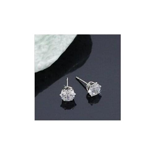 Luxury Female Crystal White Zircon Stud Earrings Simple Sqaure Hexagon Earrings For Women Vintage Rhinestone Earrings