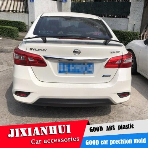 For Sentra Spoiler 2012-2019 Nissan Sentra TF High Quality Spoiler ABS Material Car Rear Wing Primer Color Rear Spoiler