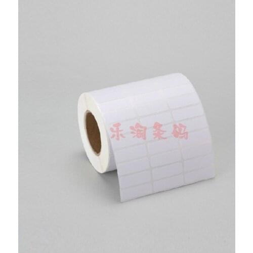 Glossy White PET Label Sticker 25*10mm 10000pcs/Roll Thermal Transfer PET Label Waterproof Tearproof Oilproof Barcode Label
