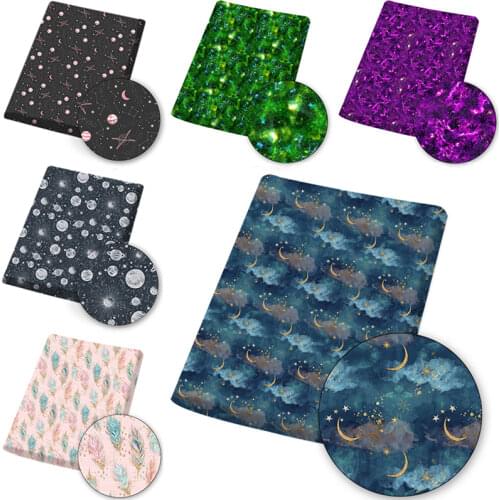 Polyester Cotton Fabric Printed Cloth Fabrics Anime Feather Cloud Sheet For DIY Dress Handbag Quilt Sewing Materials 45*145cm/pc