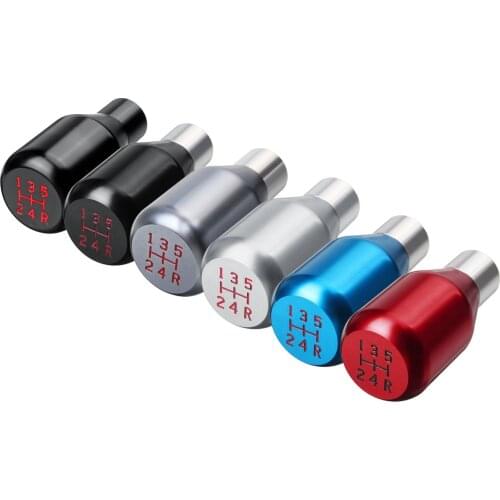 Aluminum Alloy Universal 5 Speed Gear Shift Knob Lever Stick Headball Gearshift Shifter with 8mm 10mm 12mm Adapter