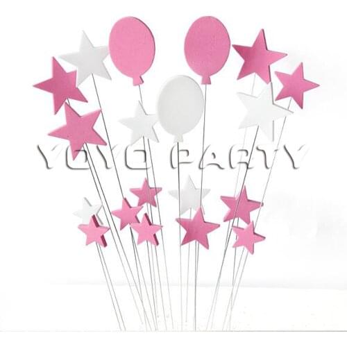 1set Birthday Cake Toppers for DIY Baking Cake Decoration Cake Accessory, Plane Heros Space Star Balloon Football Bear ect