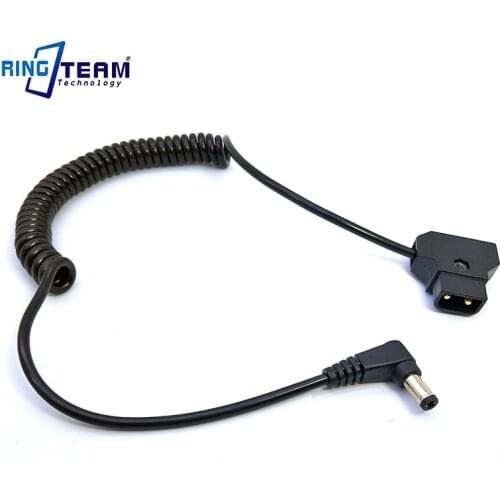 10x Spiral Stretch Spring Power Cable DSLR Rig V-Mount Anton Battery Tap D-Tap to 5.5x2.5mm DC Plug For Light Monitor BMCC BMPC