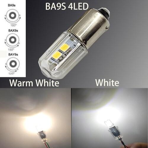 4PCS E10 T4w H21W Ba9s bay9s bax9s 4SMD 2835 Led Bulb lamp Auto Car LED Indicator Light Bulb 6V 6.3V 12V Warning Light