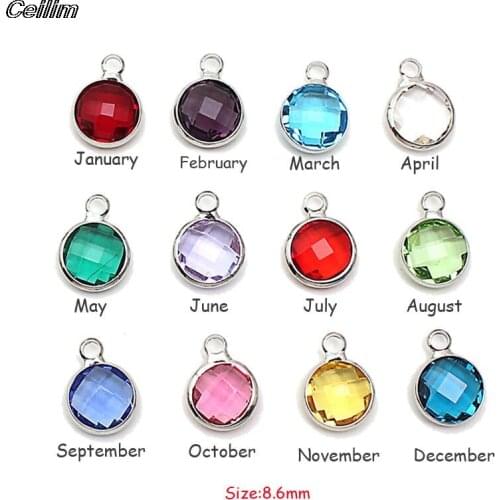 20pcs 8.6mm Colorful Birthstone Crystal Charms for Handmade Jewelry Making Floating Handcraft Beads Charm Fit Necklace Bracelet