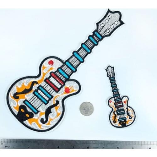 50pcs/Lot Embroidery Patches Letters Clothing Decoration Accessories Guitar Musical Instrument Diy Iron Heat Transfer Applique