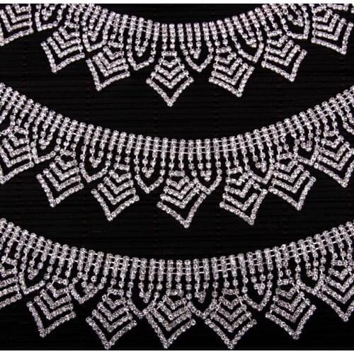 Free Shipping 5yards Rhinestone crystal Chain Bridal Sash Rhinestone Applique, Wedding Applique,Rhinestone Trimming LSRT071