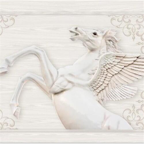 Wellyu Address large mural fashion home decoration horse to success wood grain European pattern 3d stereo TV background wall