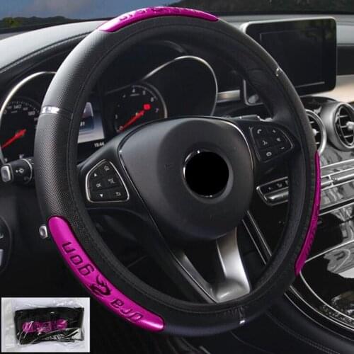 Chinese Dragon Design Car Steering Wheel Cover Fur Steering Wheel Cover Busines Style Pu Leather Steering-Wheel Car Accessories