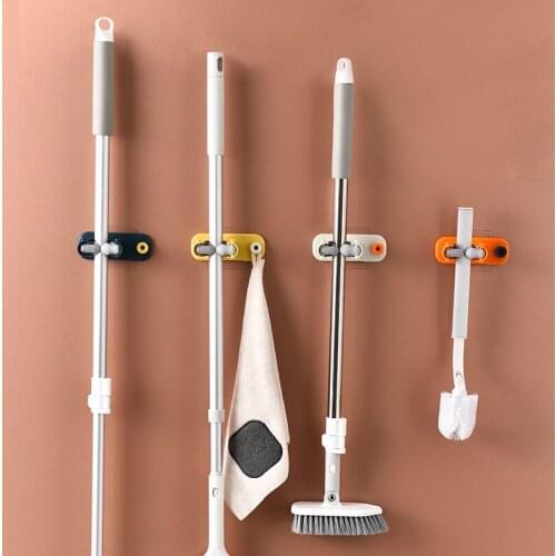 Broom Holder Strong Mop Hook Clip Towel Rack Umbrella Key Hook Organizer Clip Bathroom Kitchen Living Room Storage Tools
