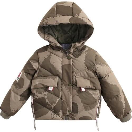 Kids Coats Boys Girls Winter Clothes Childrens Camouflage Down Jacket Autumn Winter Warm Coat Hooded Down Jacket Casual Coats