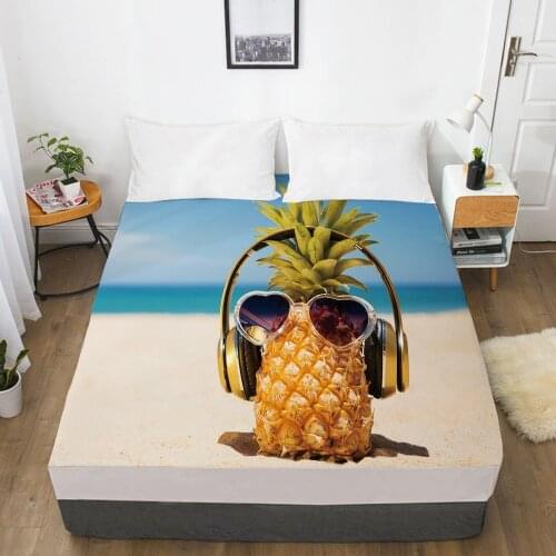 Elastic fitted sheet bed sheet With An Elastic Band 160x200/180/200/150x200 Mattress Cover Bed cover 1pc pineapple