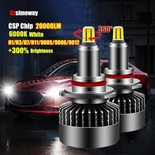 2PCS H1 Led Canbus H3 H7 H8 H9 H11 HB3 9005 9012 9006 Led Headlights Mini 20000LM CSP Chip Car Light Bulbs Automobiles Auto Lamp