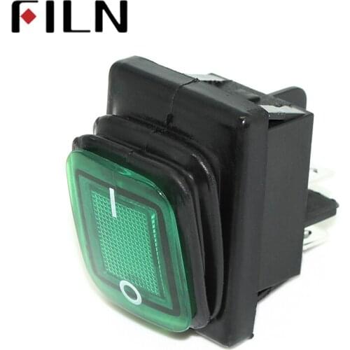 Filn T85 sliver contact point copper pin waterproof off-(on) momentary on reset 16A rocker switch