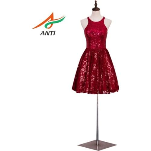 ANTI personality hot sexy vest style ladies dress sequin fabric fashion ball shiny knee-length sleeveless round neck dance skirt
