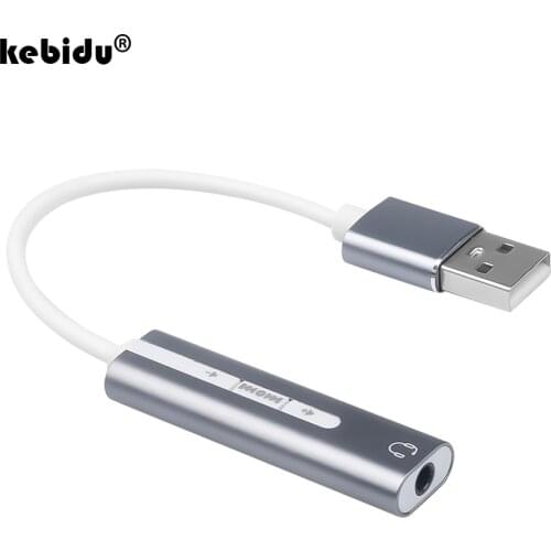 Kebidu Type C External Sound Card 2 IN 1 3.5mm USB Audio Interface Microphone Headphone Adapter for PC Laptop USB Sound Card