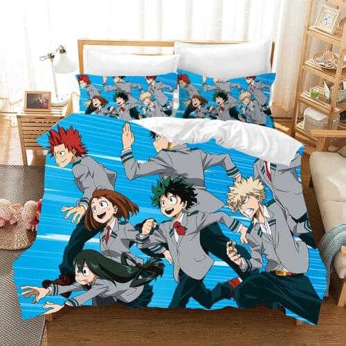 My Hero Academia Bedding Set Anime Duvet Cover Sets Comforter Bed Linen Twin Queen King Single Size Dropshipping