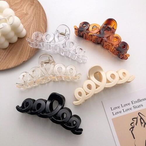 Korea Large Hair Claw For Women Makeup Shower Ponytail Holder Hairgrip Fashion Hair Clip Crab Vintage Hair Accessories Barrette