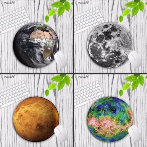 Mairuige Planet Series PC Mat Round Gaming Mouse Pad New Style Earth/ moon/Black moon Size For Lock Edge 20X20CM Mousepads
