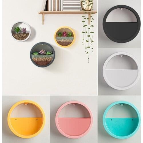 Creative Wall Hanging Flower Pot Wall Mounted Planter Durable Round Hydroponic Flower Pot Fish Tank Home Decorative Accessories
