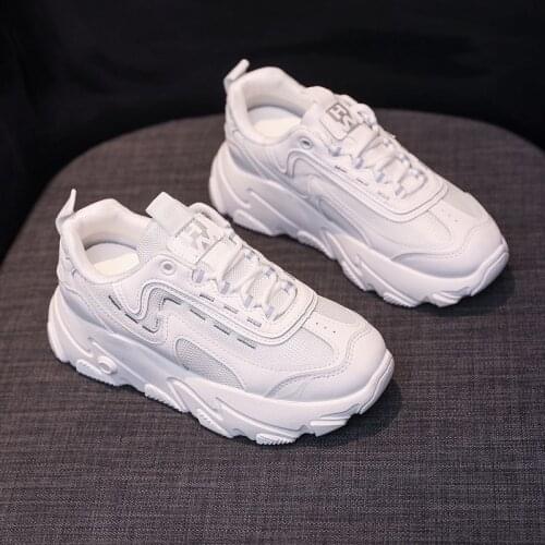 Fashion Womens Shoes Vulcanized Shoes Mesh Breathable Lace-up Casual Platform Sneakers Walking Flat Shoes Zapatos Mujer U21-22