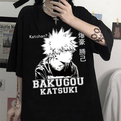 2021 Hot My Hero Academia Bakugou T-shirt Men Cute Anime Boku No Hero Academia T Shirt