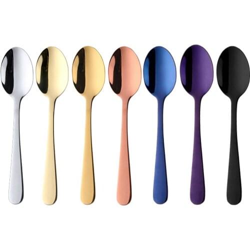 7pcs Gold Tea Spoon Good Mirror Polish 18/10 Stainless Steel Small Silver Scoop for Tea Party Mini Coffee Spoon Set Kitchen Set