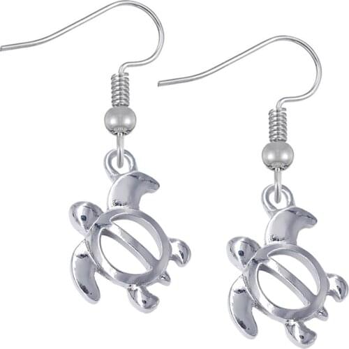 Fashion Simple Hollow Metal Turtle Pendant Earrings for marine style casual animal jewelry eardrop