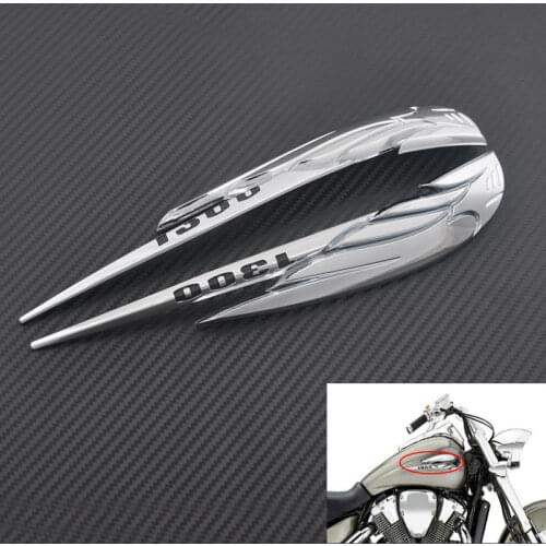 Motorcycle Chrome 3D Gas Tank Sticker Emblem Badge Fuel Decals For Honda VTX1300 1300C 1300R 1300S