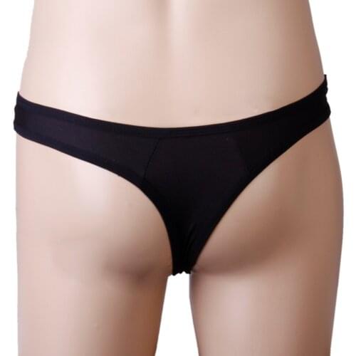 Mens G-string Thong Stretch Pouch Charming Underwear Panty Black mens briefs taste Elephant Sexy Costume