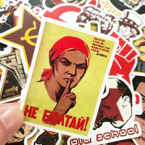 50Pcs New Sttickers Stalin USSR CCCP Waterproof Stickers Laptop Luggage Guitar Water bottle Room Wall Decor Vinly Decals