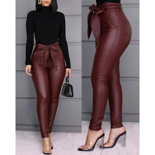Ninimour Women's Leather Pants