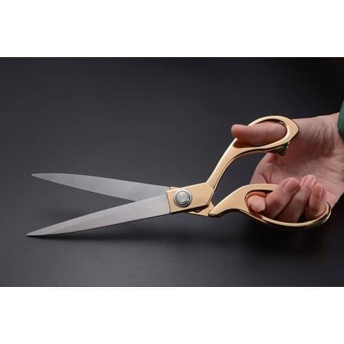 Vintage Tailor Scissors 3 Size Gold Sewing Scissors Stainless Steel Cuts Crafts Durable High Steel for Fabric Craft Household D