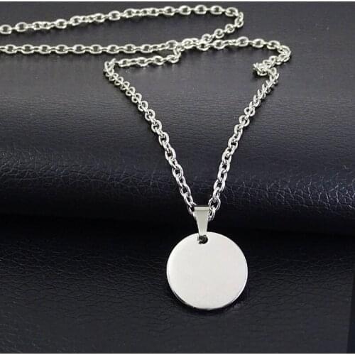 Stainless steel Round and Heart plate charm lettering couple pendant necklace fashion ornament jewelry accessories