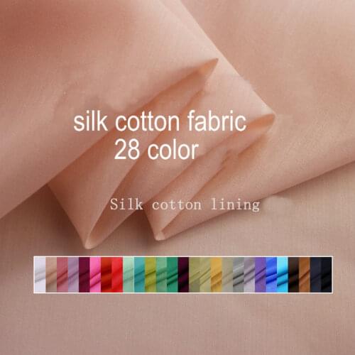 Silk Cotton Fabric Solid Color Silk Lining 28 Color