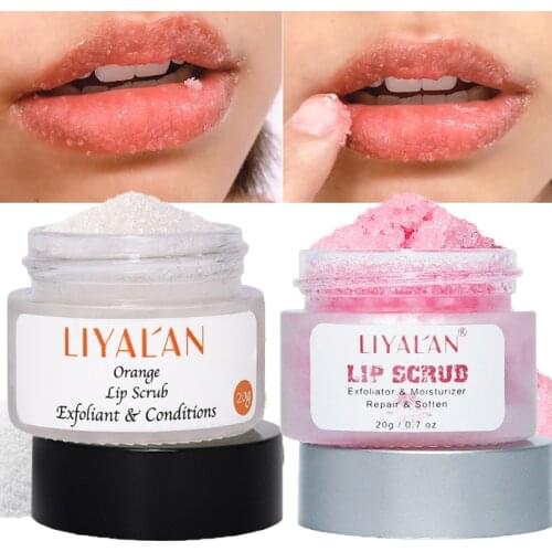 Pink Sugar Organic Lip Scrub Exfoliating Moisturizing Nourish Lips Care Lip Plumper Repair Fine Lines Natural Vegan Fruit 20g