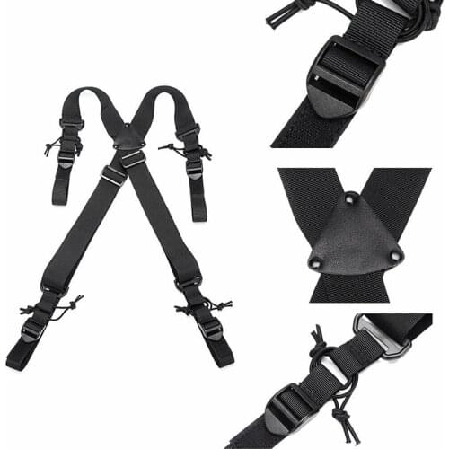 Tactical X-Back Suspenders Military Belt Duty Harness Strap Back Support for Hunting Hiking Airsoft Multifunctional Strap