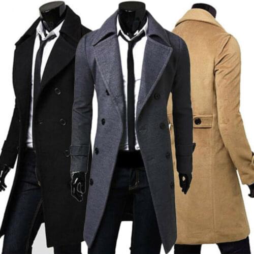 Thefound Men's Long Trench Coats