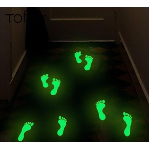 Tofok DIY Luminous Footprints Living Room Bedroom Corridor Decoration Sticker Green Floor Fluorescent Stickers Glow in Dark