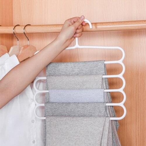 Pants Rack Multifunctional household Saving Space multi-layer Trousers Hanger 3pcs/lot Pants Closet color clothes peg 5 Layers