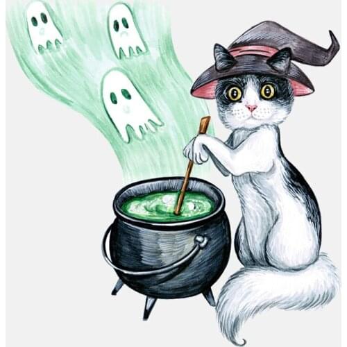 Fine Interesting Cat Witch Car Sticker Accessories Car Styling Decal Vinyl Car Window Cover Scratches Waterproof PVC 13*12cm