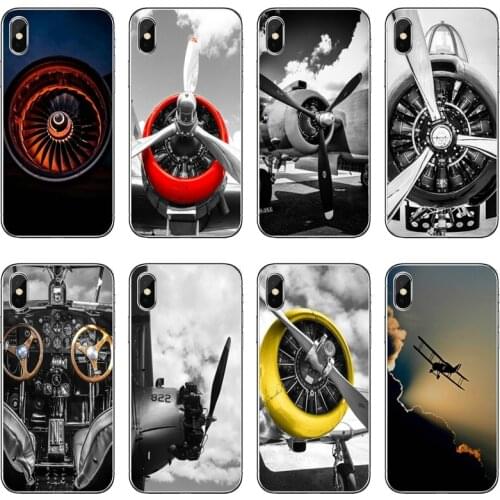 Vintage Plane Engine aircraft Transparent Phone Case For iPhone 12 11 Pro Max Mini XS Max XR X 8 7 Plus 6 6S Plus 5 5S SE 2020