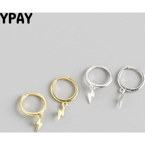 YPAY Korean INS Lighting Drop Earrings for Women 100% Genuine 925 Sterling Silver Dangle Earring Jewelry Christmas Gifts YME628