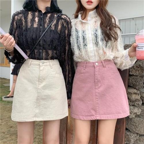 2002 Fashion Simplicity Short Mini Denim Skirt Women Summer Casual High Waist Micro Jeans Skirt Female Wrap Plus Size 5XL J67
