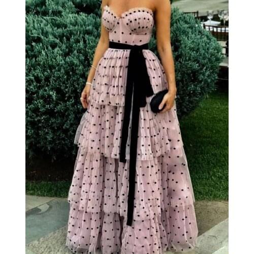 Haute Couture Pink Prom Dresses Long Strapless Tiered вечерние платья Turkish Celebrity Dresses Women Party Night Daily Wear